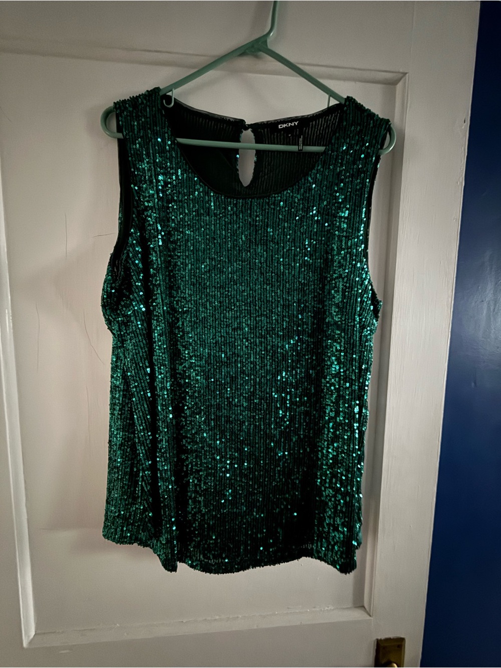 DKNY Green Sequin Sleeveless Camisole